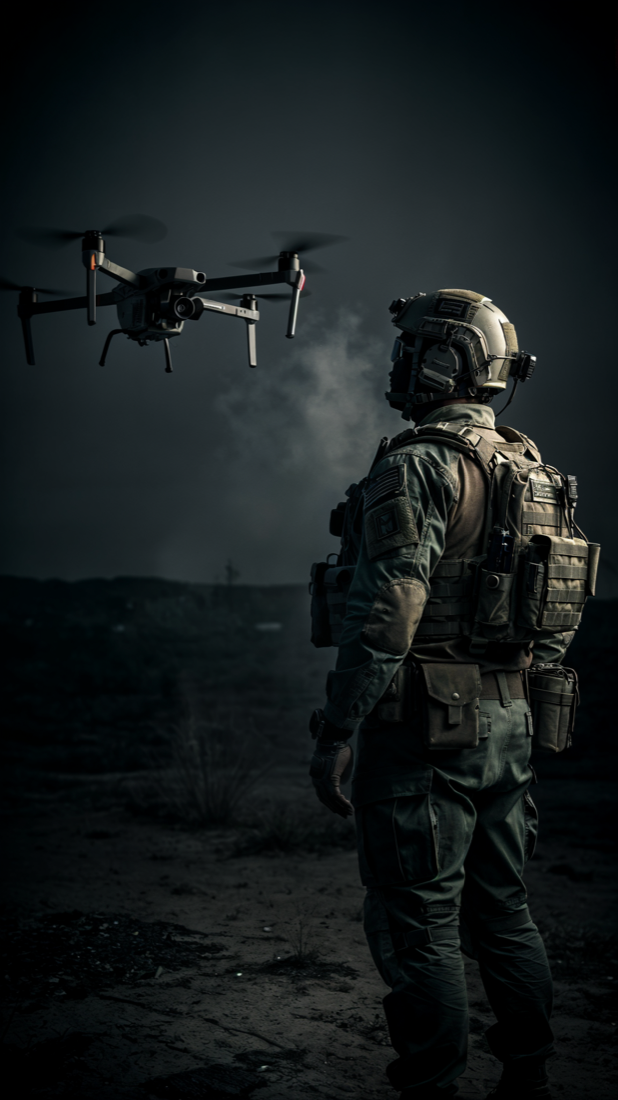 Operator met FPV-drone